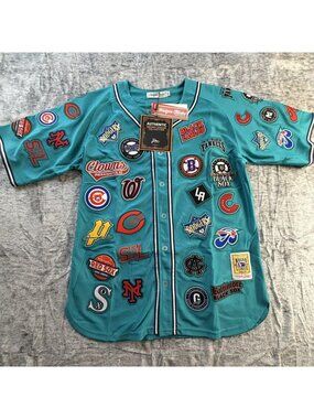 Headgear Classics Negro League Collection Collage Jersey Teal Size L NWT